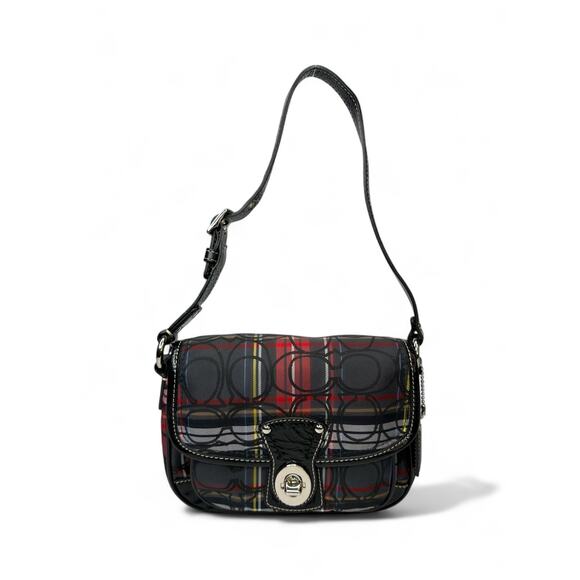 Coach Vintage Y2K Tartan Plaid Poppy Signature Small Penny Flap Shoulder Bag - Picture 1 of 9